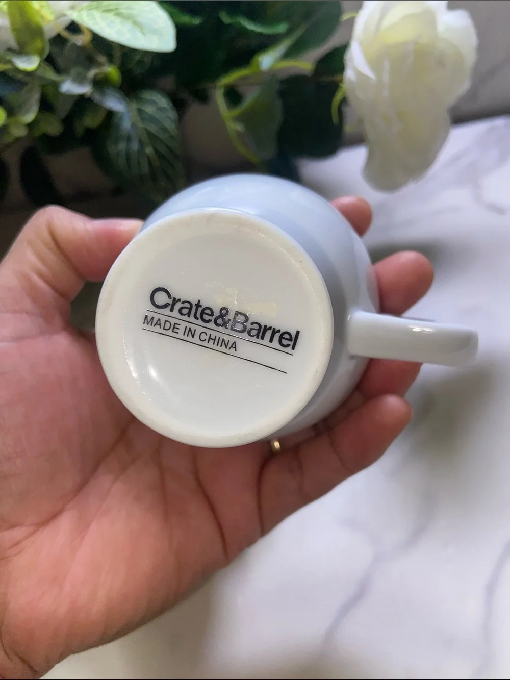 Vintage Set Of 2 Crate & Barrel White Espresso Demitasse Cup Mug 4 oz 3” Tall